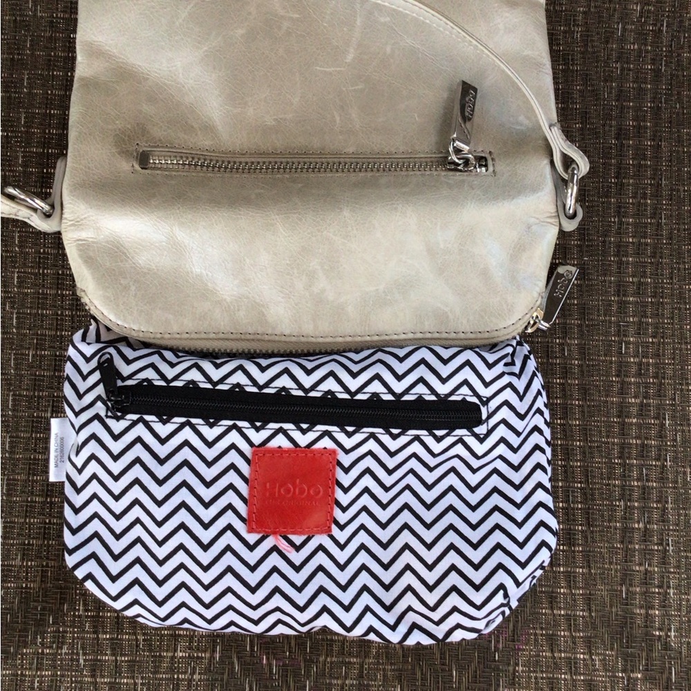 Hobo International Light Gray Leather Lexi Crossbody Bag View 5